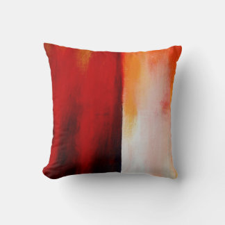 Coussin Tableau Abstrait moderne rouge jaune blanc coloré