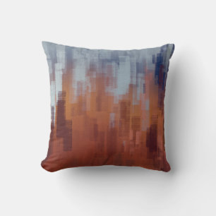 Coussin Tableau Abstrait, mur en béton coloré.