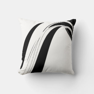 Coussin Tableau Abstrait Noir Et Blanc