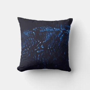 Coussin Tableau abstrait noir et bleu