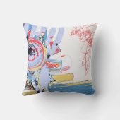 Coussin Tableau Abstrait numérique original, contemporain (Verso)