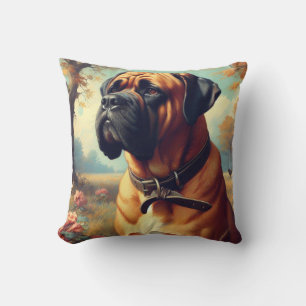 Coussin Tableau Bullmastiff vintage