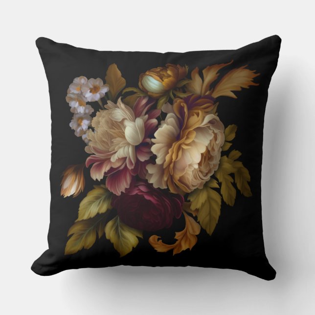 Coussin Tableau classique vieux monde look floral (Recto)