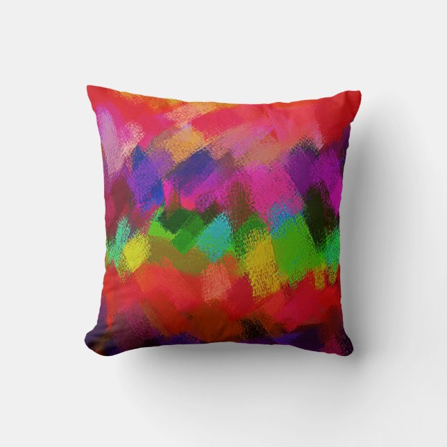 Coussin Tableau coloré Abstrait #4 (Recto)