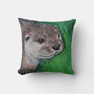 Coussin Tableau de Little River Otter