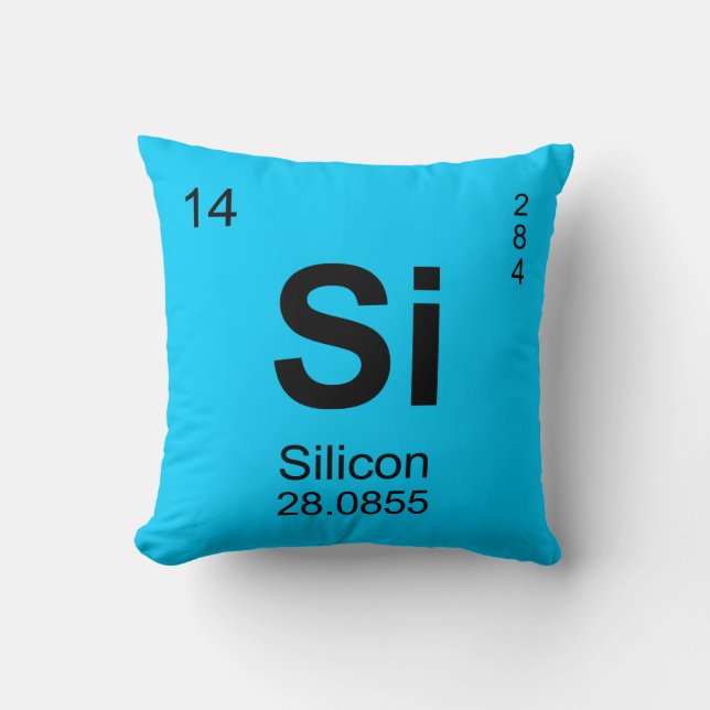 Coussin Tableau des éléments périodique (silicium) (Recto)