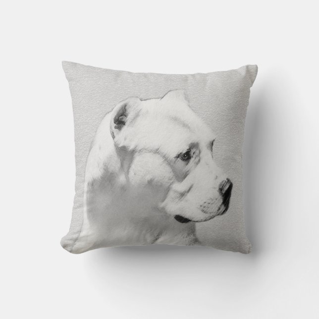 Coussin Tableau Dogo Argentino - Art Chien original (Recto)