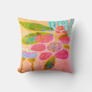 Coussin Tableau floral Abstrait original sur