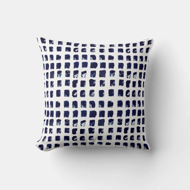 Coussin Tableau Motif Abstrait Carré bleu (Recto)
