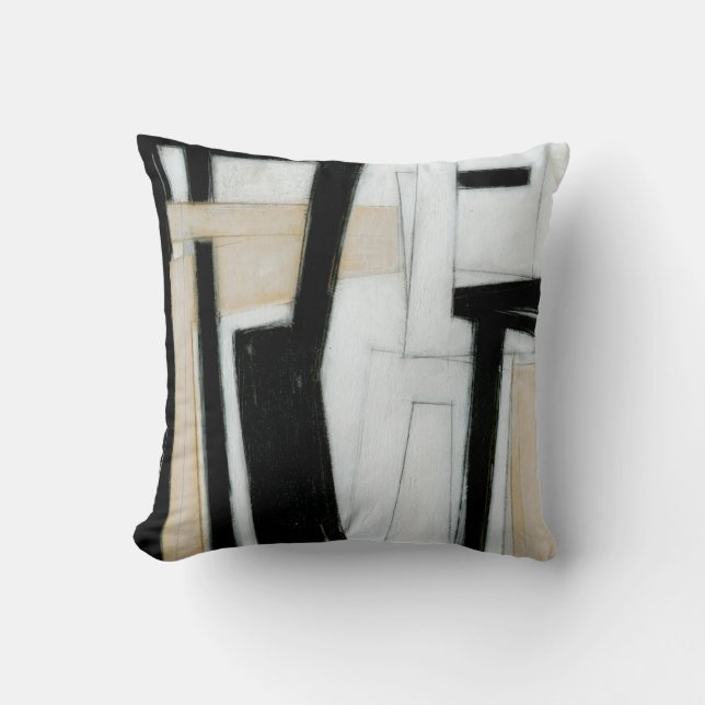 Coussin Tableau noir et blanc Abstrait (Recto)