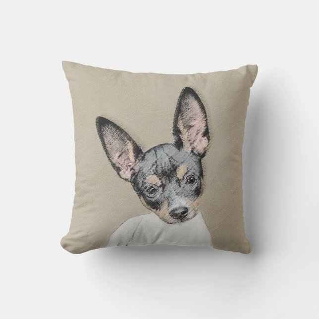 Coussin Tableau Rat Terrier - Cute Original Chien Art (Recto)