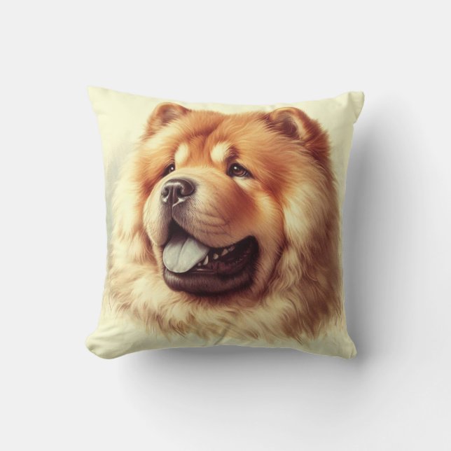 Coussin Tableau vintage Chow-Chow (Recto)
