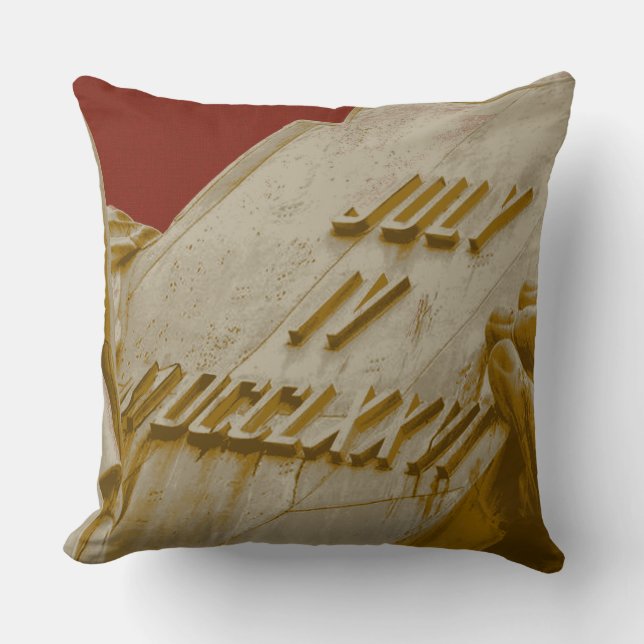 Coussin Tablette de la Statue de la Liberté Rouge Or (Recto)