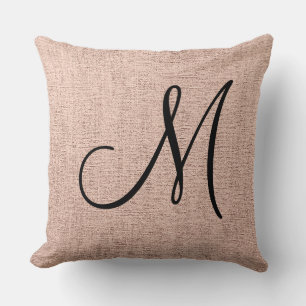 Coussin Tabouret de monogramme élégant kaki