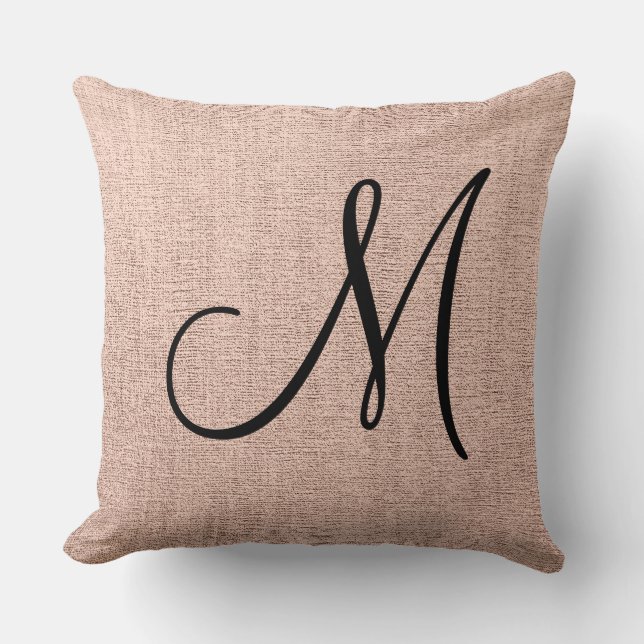 Coussin Tabouret de monogramme élégant kaki (Recto)