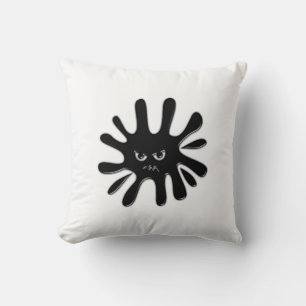 Coussin Tache de peinture noire en colère