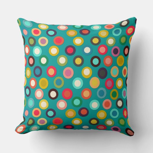 Coussin tache pop turquoise (Recto)