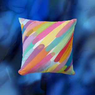 Coussin Taches de couleur diagonales, peinture Abstraite
