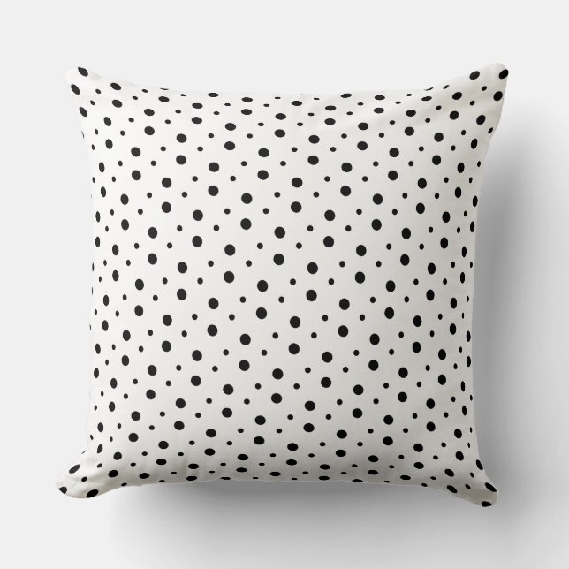 Coussin Taches de dalmatien noir moderne sur blanc (Recto)
