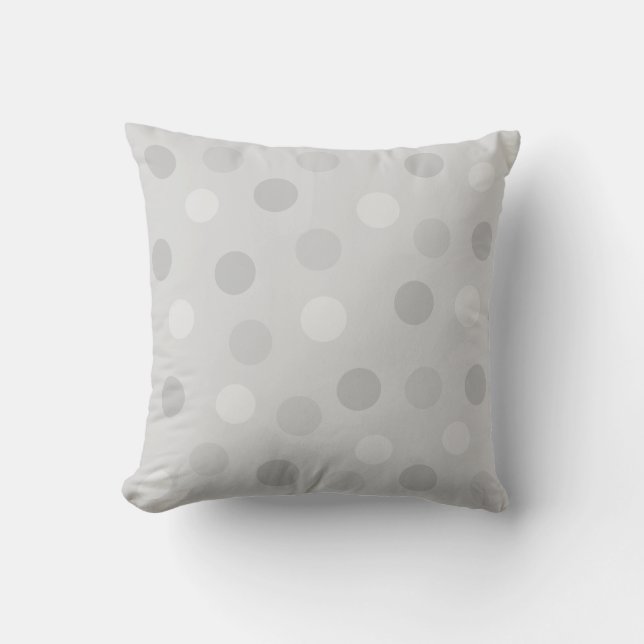 Coussin Taches de polka sur gris argenté (Recto)