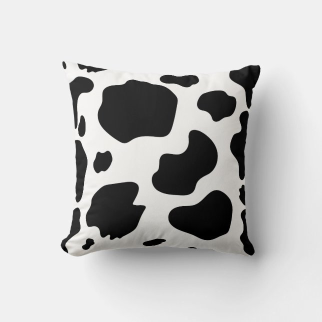 Coussin Taches de vache qui mugit Impression Noir et Blanc (Recto)