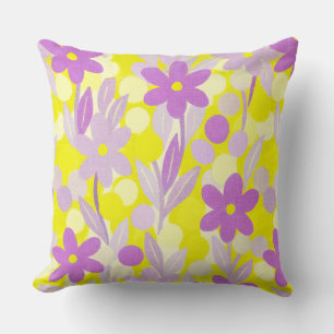 Coussin Taches florales en motif jaune