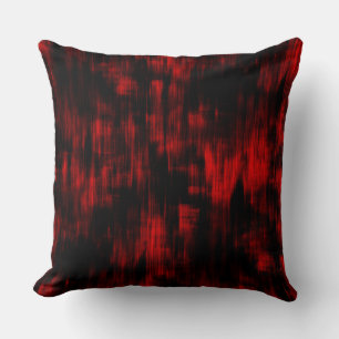 Coussin Taches grattées en rouge vif et en noir