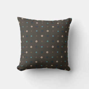 Coussin Taches marron, bleues et beige
