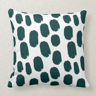 Coussin Taches peintes audacieuses - vert-foncé sur le