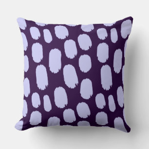 Coussin Taches peintes en gras - Bleu en poudre sur violet
