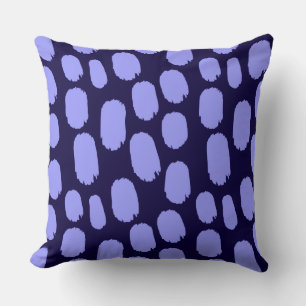 Coussin Taches peintes en gras - Bleu pastel sur Bleu fonc