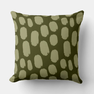 Coussin Taches peintes en gras - Khaki sur l'olive foncée