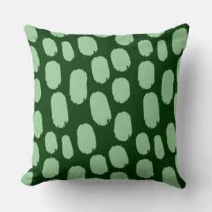 Coussin Taches peintes en gras - Vert pâli sur Vert foncé