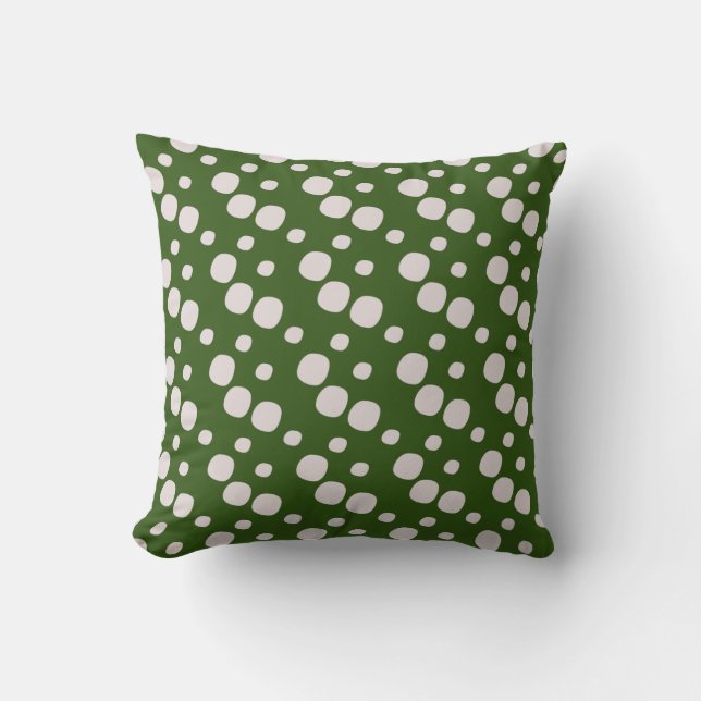 Coussin Taches roses sur fond vert feuillu (Recto)