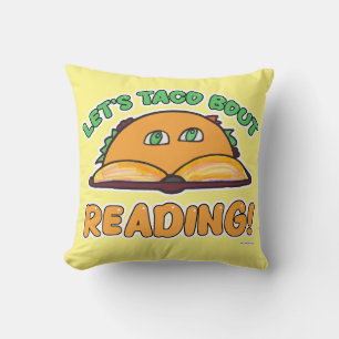 Coussin Taco Bout Lecture drôle Livre Alimentation Art