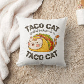Coussin Taco Chat Écrit À L'Arrière Est Taco Chat Cute Fel (Couverture)