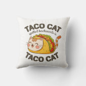 Coussin Taco Chat Écrit À L'Arrière Est Taco Chat Cute Fel (Verso)