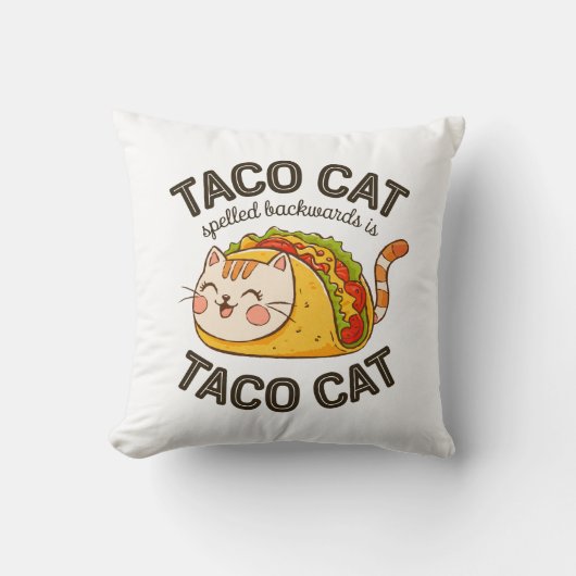 Coussin Taco Chat Écrit À L'Arrière Est Taco Chat Cute Fel (Recto)