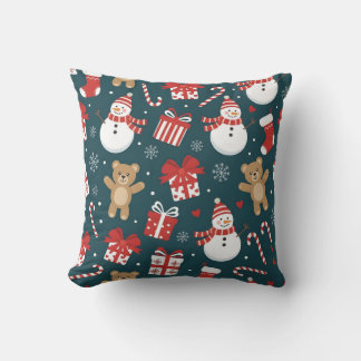Coussin « Taie d'oreiller à motif de bonhomme de neige et