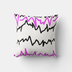 Coussin Taie d'oreiller à motif en ligne en zigzag funky