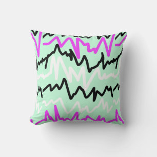 Coussin Taie d'oreiller à motif en ligne zig zag funky