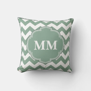 Coussin Taie d'oreiller à rayures chevron monogrammables E