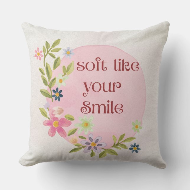 Coussin taie d'oreiller douce comme votre sourire (Recto)