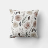 Coussin Taie d'oreiller florale à aquarelle monogrammée (Verso)