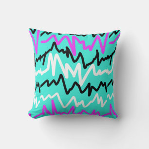 Coussin Taie d'oreiller motif ligne funky en zigzag