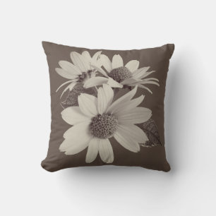 Coussin Taie d'oreiller personnalisée Chince Daisy Brun ha