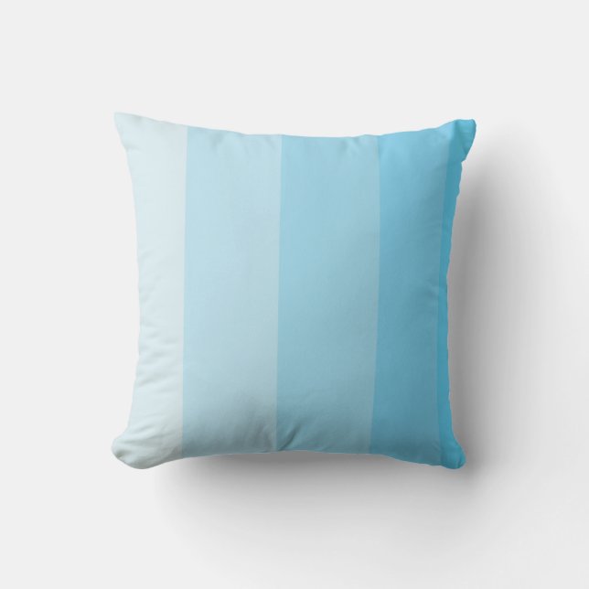 Coussin Taie d'oreiller rayée dégradée Turquoise (Recto)