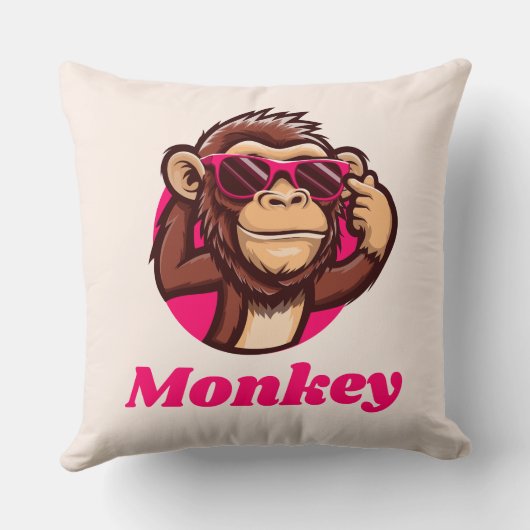 Coussin taie d'oreiller singe (Verso)