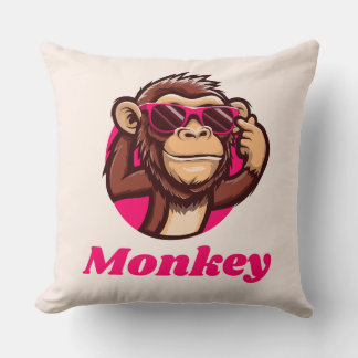 Coussin taie d'oreiller singe