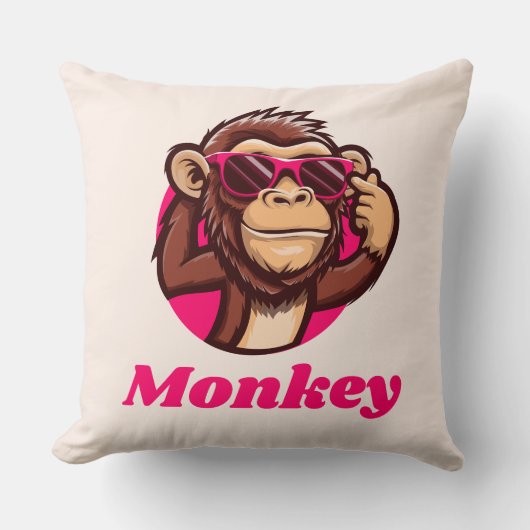 Coussin taie d'oreiller singe (Recto)